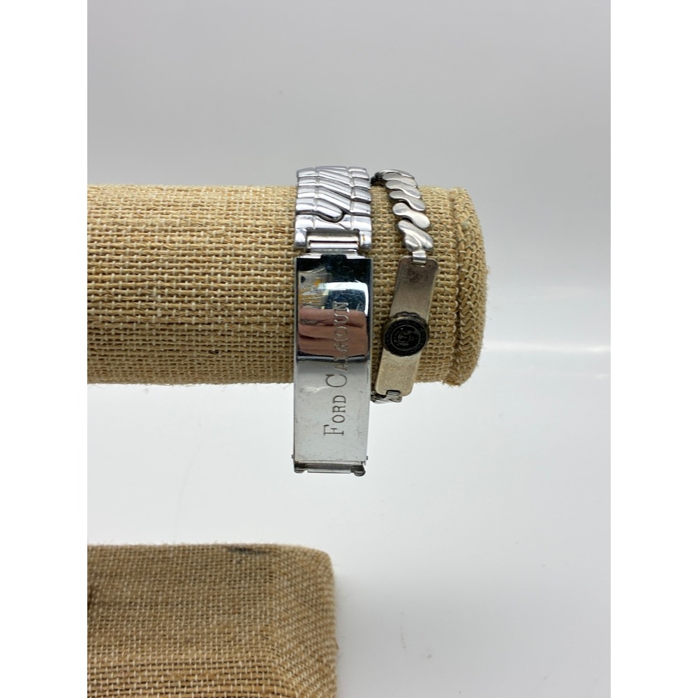 Vintage ID Bracelet Lot of 2 University of Maine and Ford Calhoun Engraved